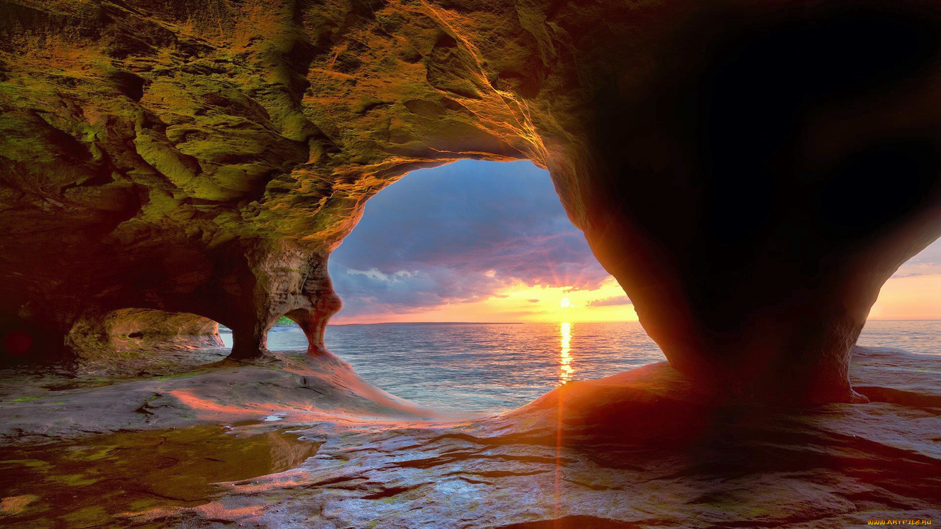 cave at lake superior, michigan, , , , cave, at, lake, superior